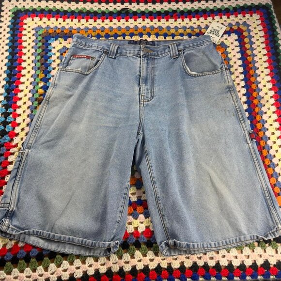Vintage Y2K US Polo Assn Baggy Carpenter Denim Shorts Sz 36 - Picture 3 of 7